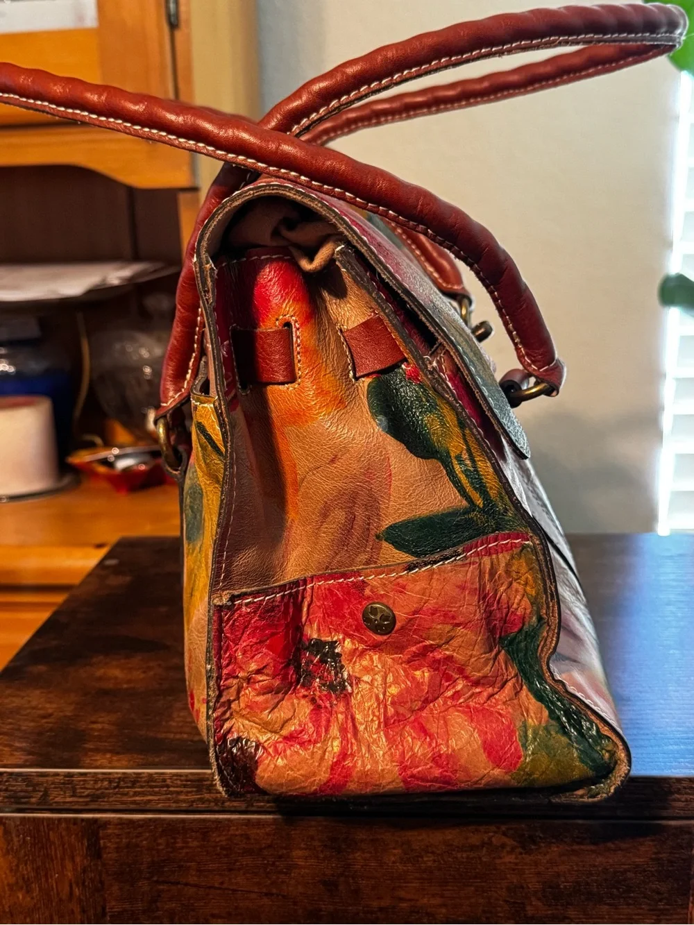 Patricia Nash Leather Floral Shoulder Bag - Picture 5 of 9